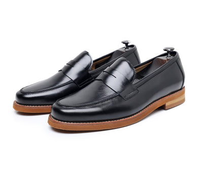 Men's brown classic style genuine leather loafers - Whitmore