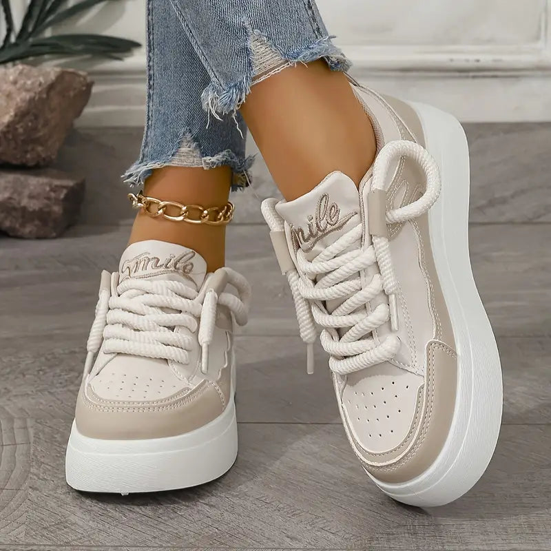 Breathable sneakers with single color design - Keyla