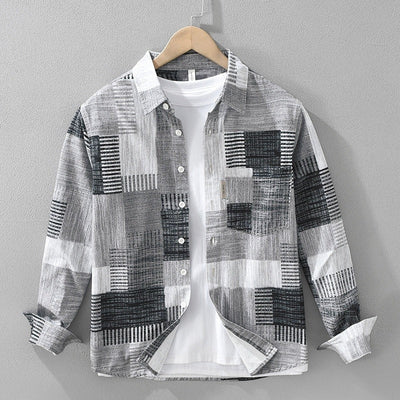 Men's shirt cotton patchwork print casual style - Hector