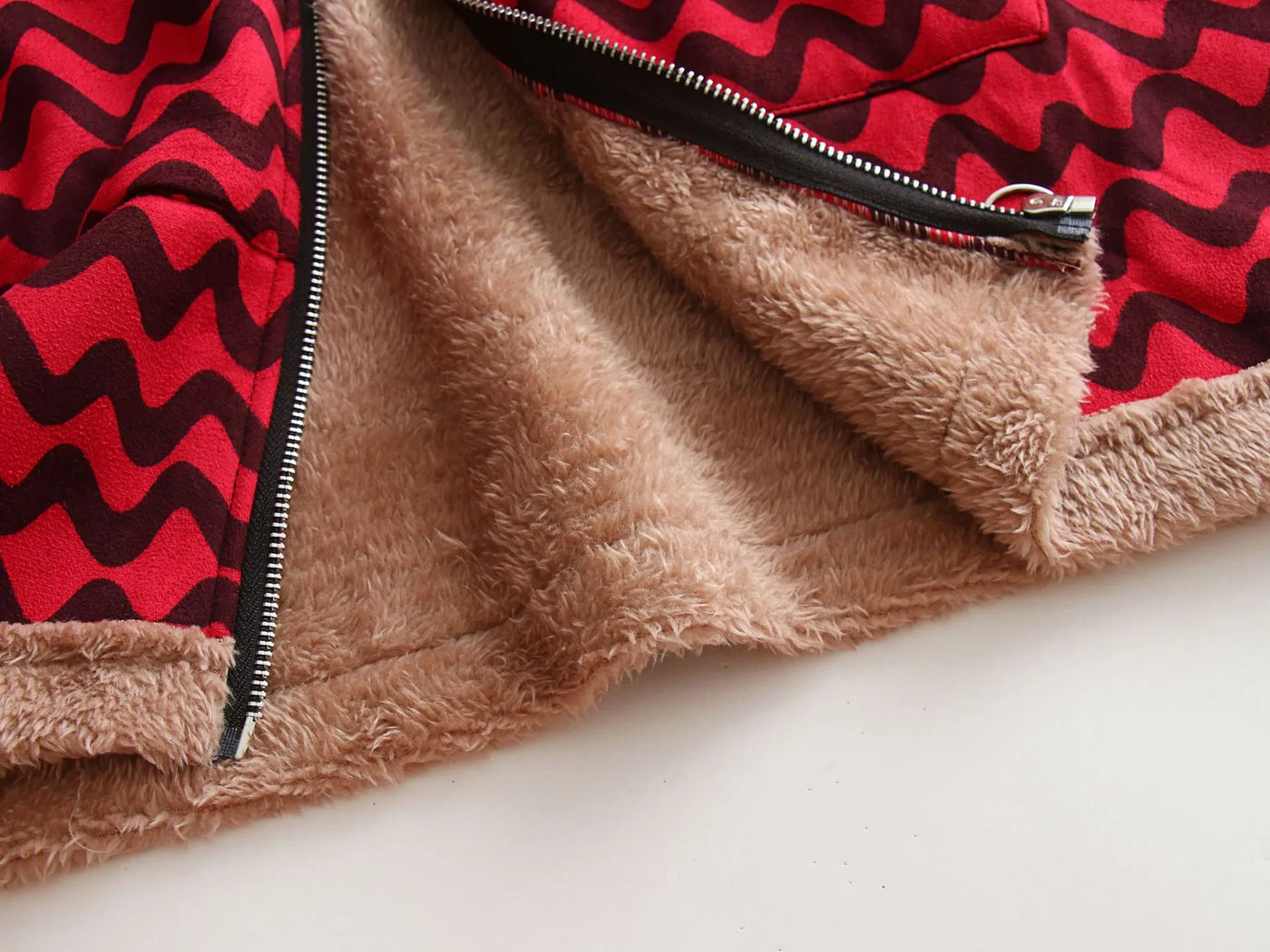 Clarisse - Wide-cut, lined fleece coat with hood