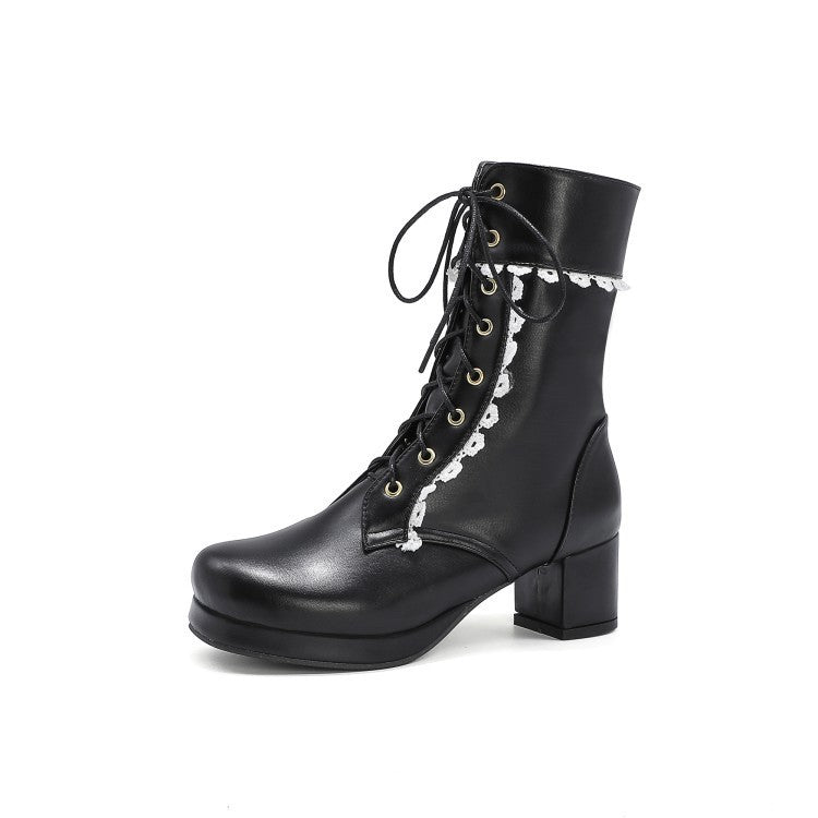 Lace-up ankle boots with decorative lace - Celeste