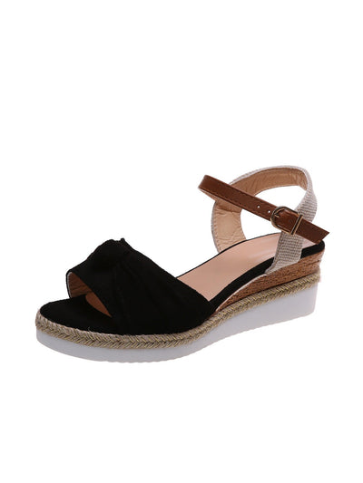 Women's wedge sandals with bow - Melania