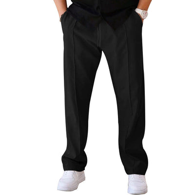 Comfortable, wide-cut men's trousers made from light, airy material