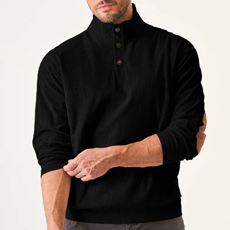 Kaym - Men's sweatshirt with stand-up collar and long sleeves with pockets