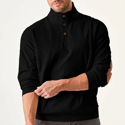 Kaym - Men's sweatshirt with stand-up collar and long sleeves with pockets