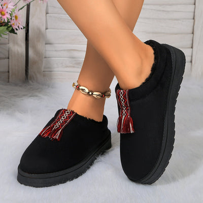 Plush suede shoes for women