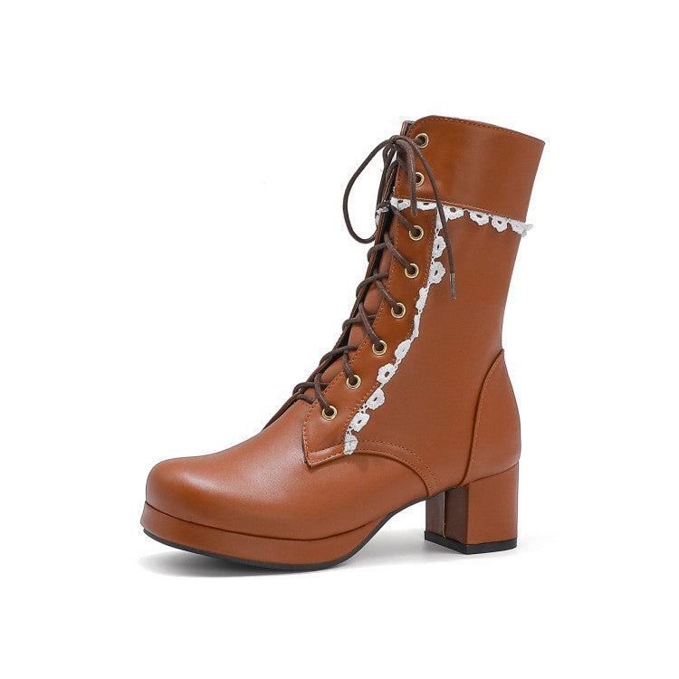 Lace-up ankle boots with decorative lace - Celeste
