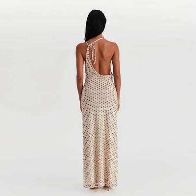 Ivy - Printed Spaghetti Strap Long Dress