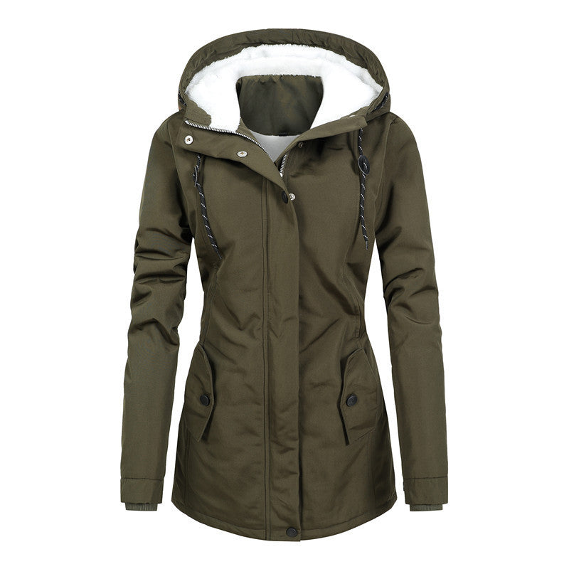 Katy - Fleece-lined women's jacket with drawstring hood