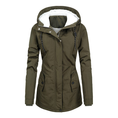 Katy - Fleece-lined women's jacket with drawstring hood
