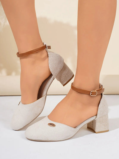 Women's suede closed toe pumps - Emilia