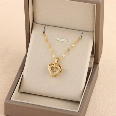Double Heart Necklace Woman - Liora