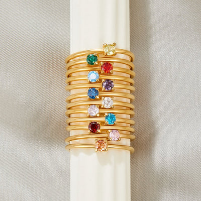 February Birthstone Gold Ring