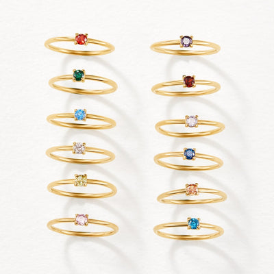 February Birthstone Gold Ring