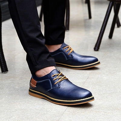 High-quality men's leather Oxford shoes in various colours