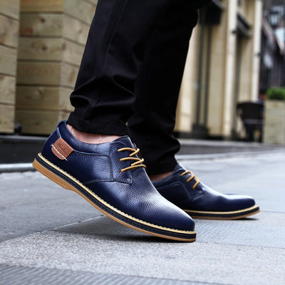High-quality men's leather Oxford shoes in various colours