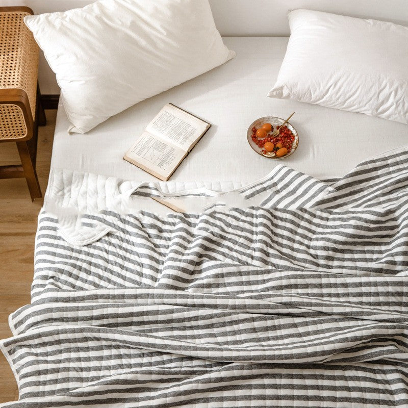 Striped light summer bedspread