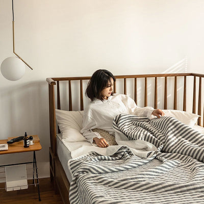 Striped light summer bedspread