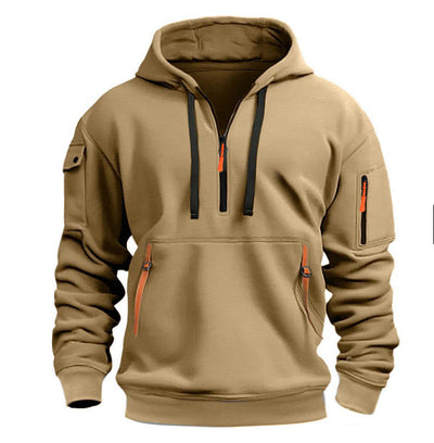 Men's sweatshirt with hood and pockets - Cesar