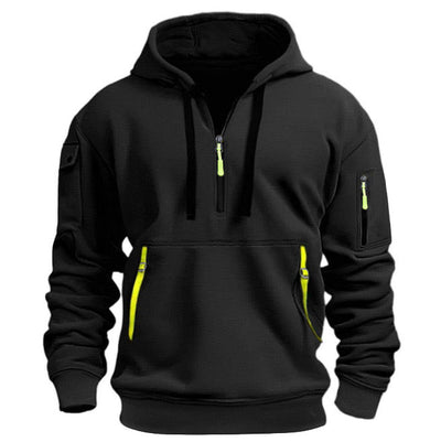 Men's sweatshirt with hood and pockets - Cesar