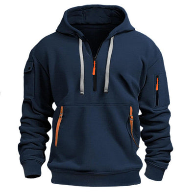 Men's sweatshirt with hood and pockets - Cesar