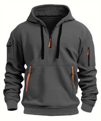 Men's sweatshirt with hood and pockets - Cesar
