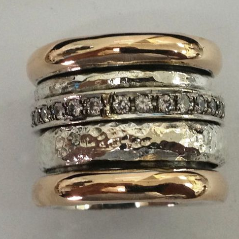 Thick gold ring in vintage style