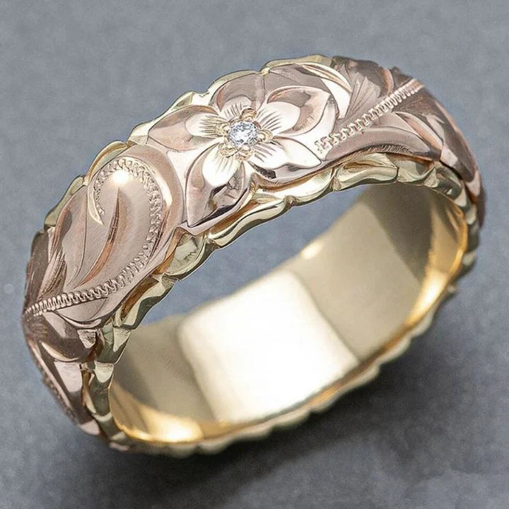 Vintage Rose Gold Blume Ring