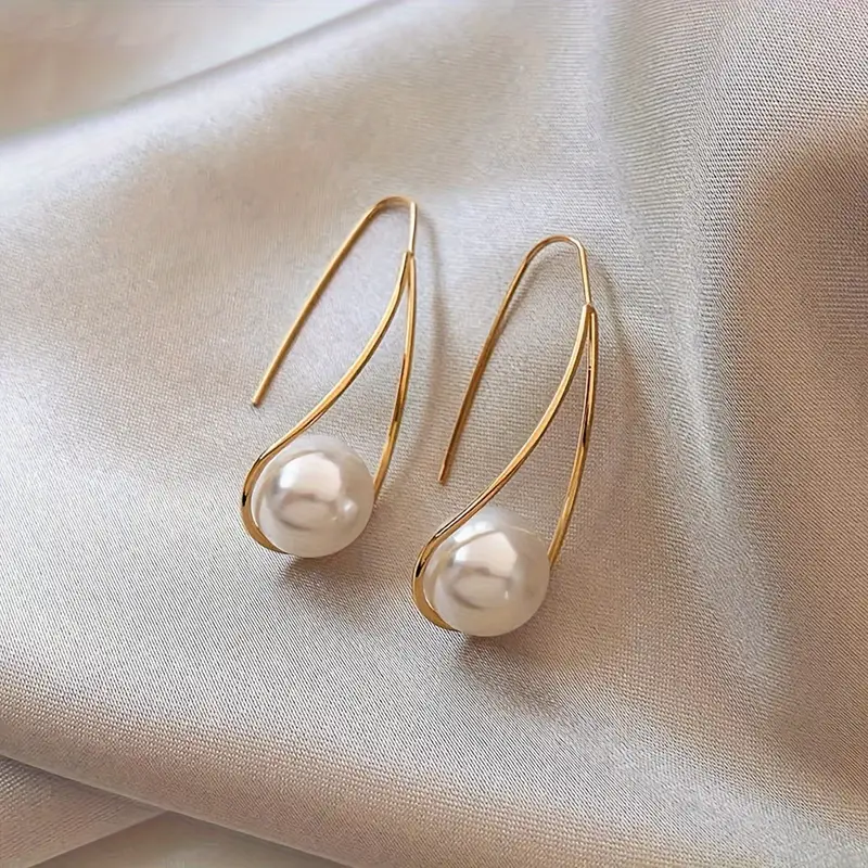 Women's Earrings with Pearl Pendant Elegant - Celina