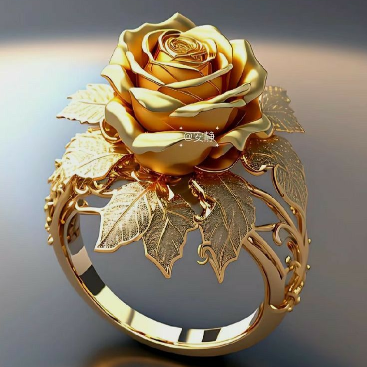 Exotic Golden Blossom Ring - Tara