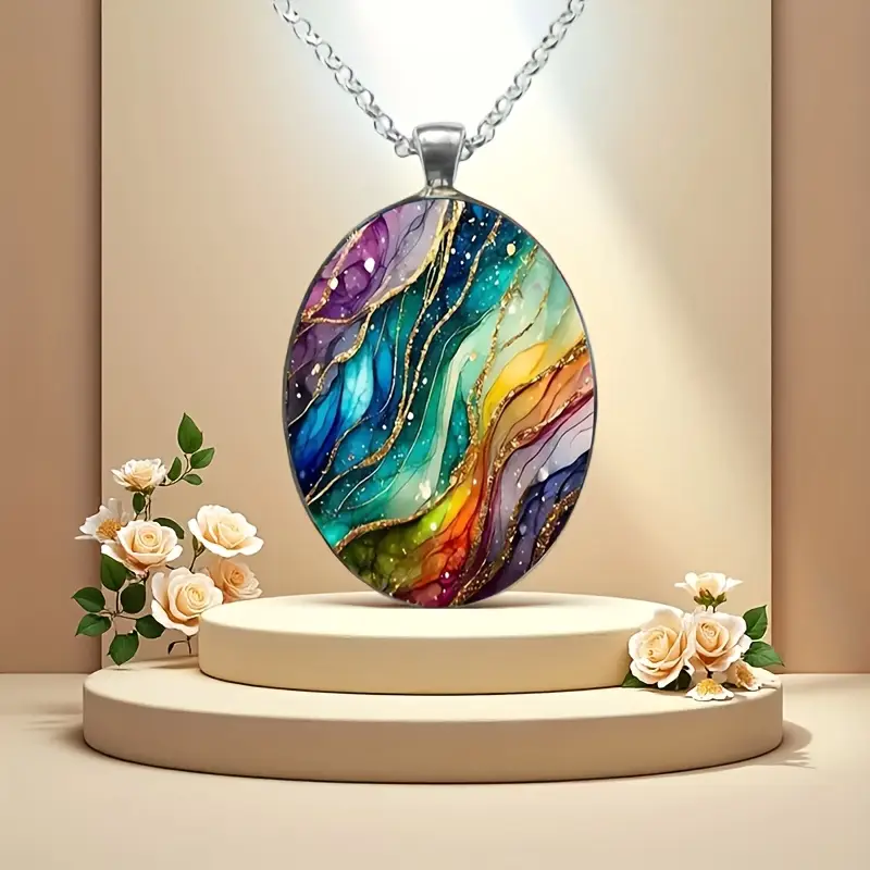 Colorful Round Stone Necklace - Sena
