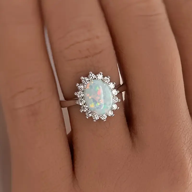 Opal Rounded Bright Ring - Miri