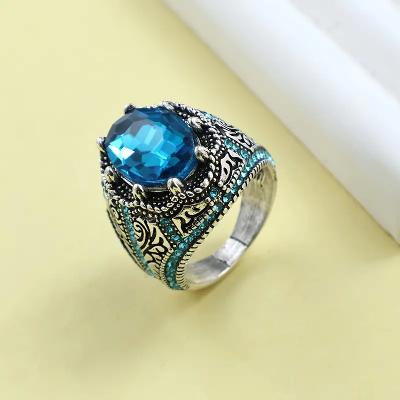 Blue Sapphire Hollow Ring - Lori