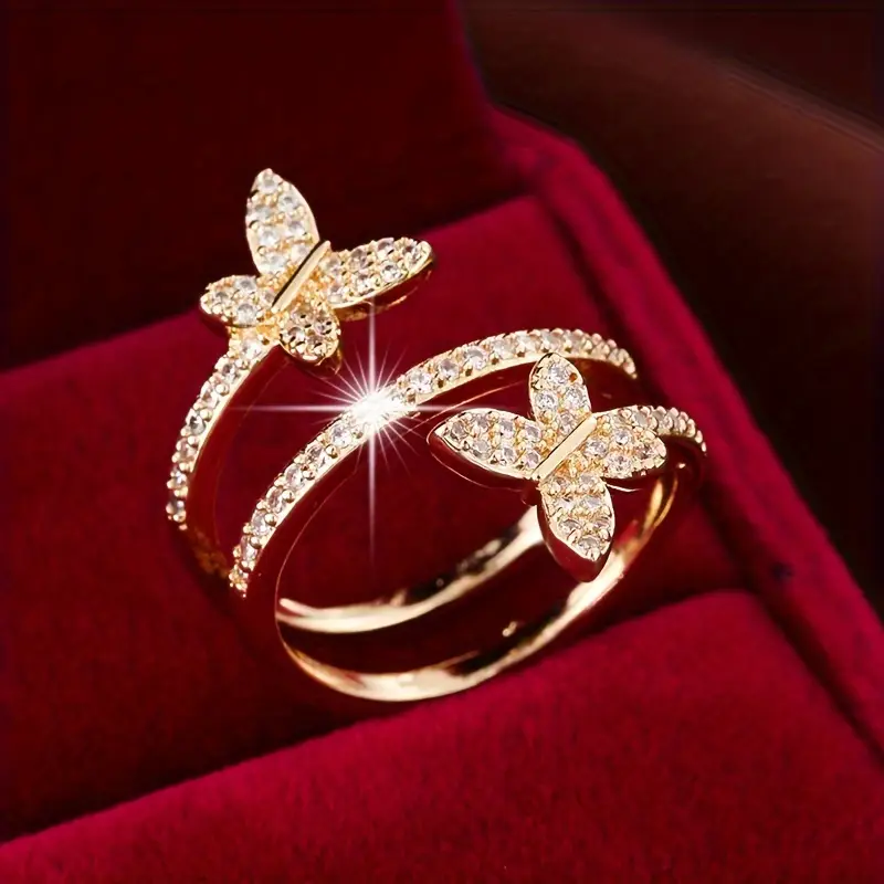 Adjustable Butterfly Zirconia Ring - Ira