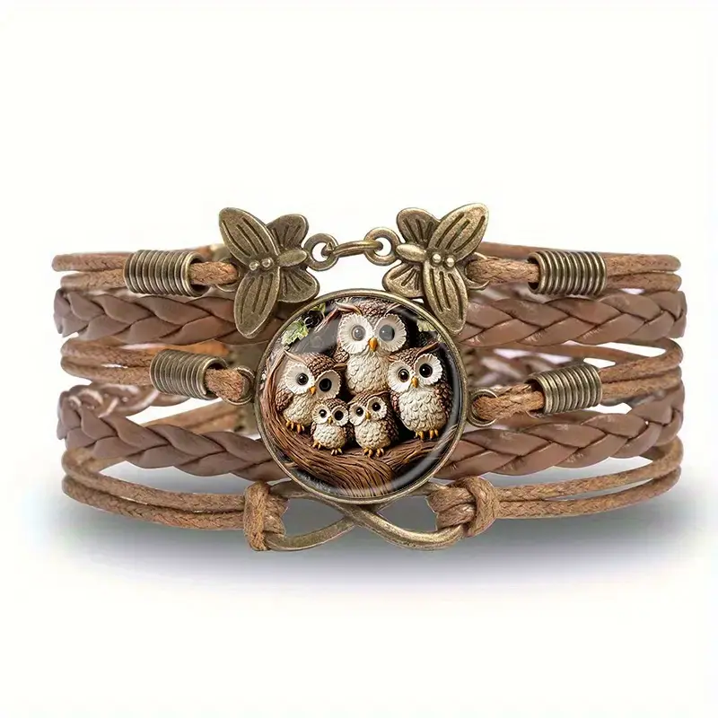 Leather Owl Bracelet - Elin