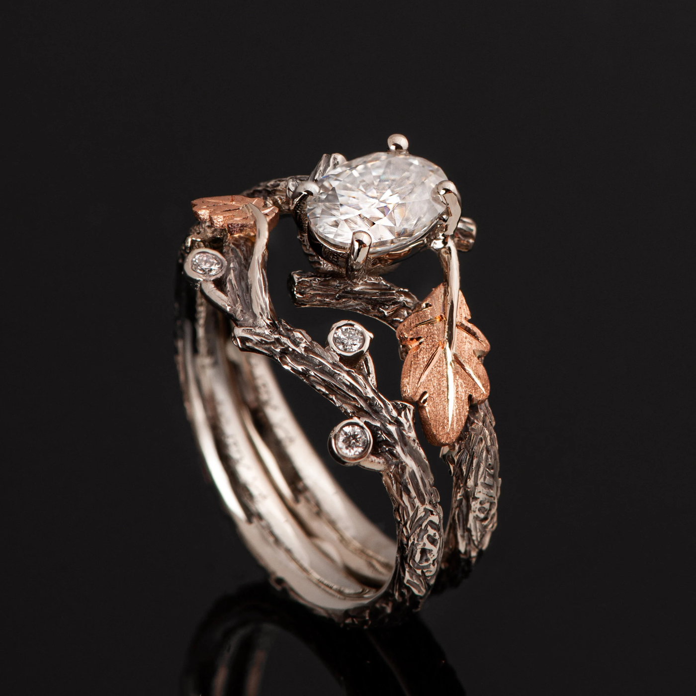 White Crystal Branch Ring - Caro