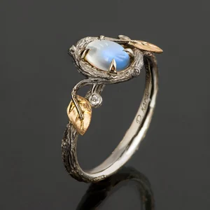 Moonstone Branch Fine Ring - Bia