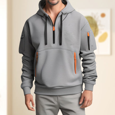 Men's sweatshirt with hood and pockets - Cesar