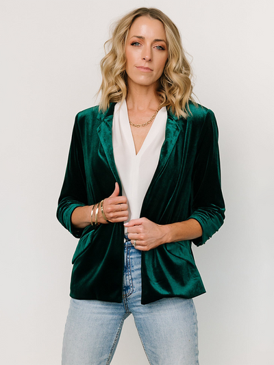 Women's Velvet Blazer and Trousers Set - Loréna