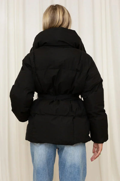 Quilted coat with belt - Astrid