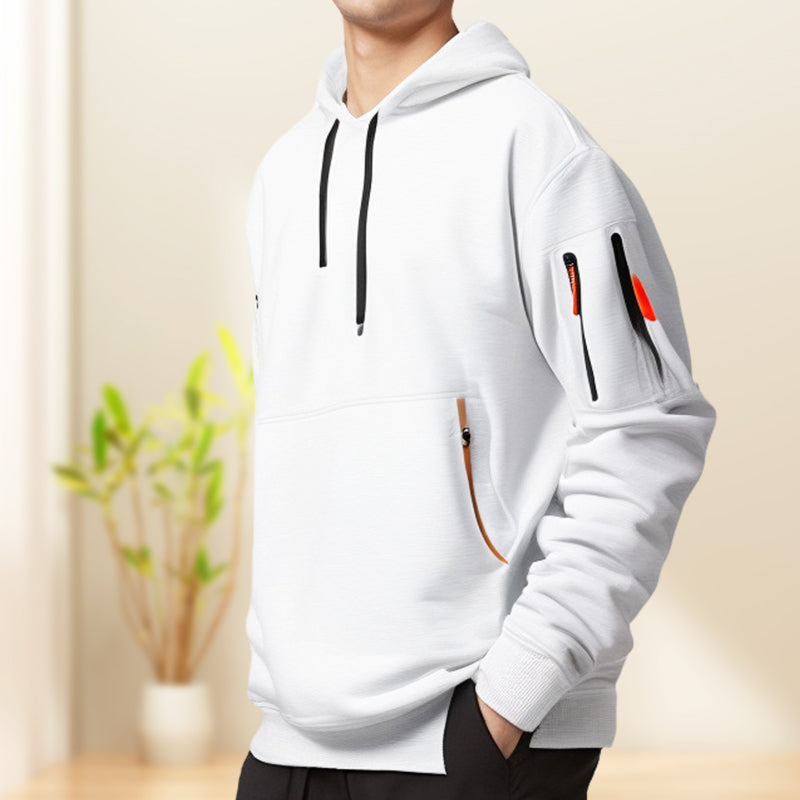 Men's sweatshirt with hood and pockets - Cesar