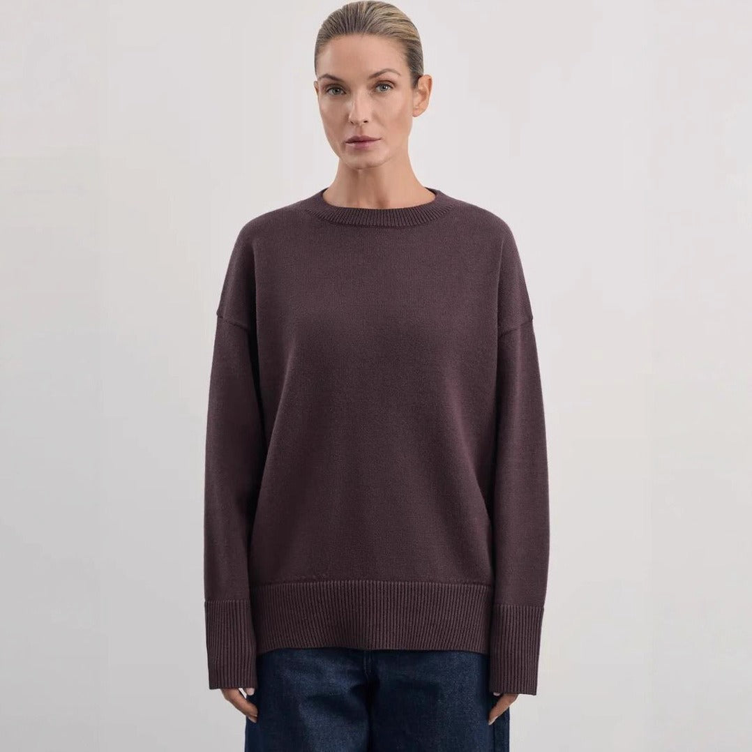 Chunky knit sweater with round neck - Elva