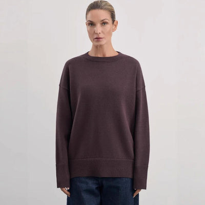 Chunky knit sweater with round neck - Elva