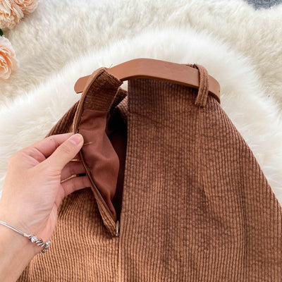 Corduroy pencil skirt with belt - Liora