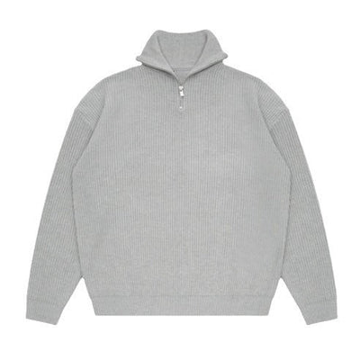 Men's ribbed zipper turtleneck sweater - Nils