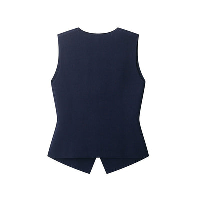 Women's sleeveless vest with gold buttons - Saray