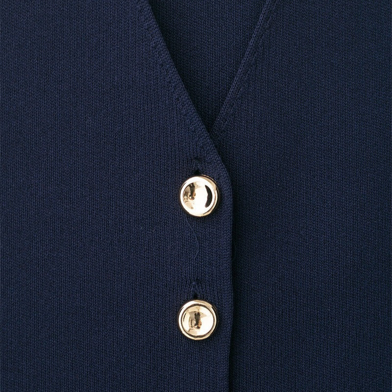 Women's sleeveless vest with gold buttons - Saray