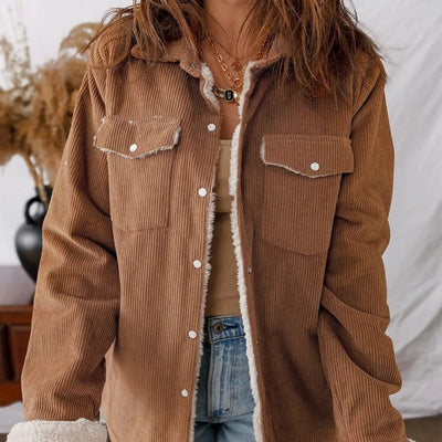 Corduroy lined jacket for women - Liora