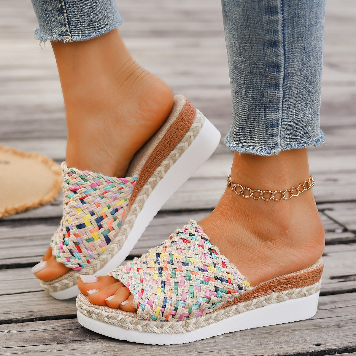 Women's Braided Platform Sandals Bohemian Style - Malina