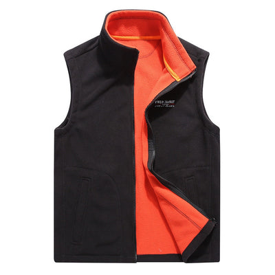 Men's sleeveless fleece vest with thermal lining and zipper - Daryl